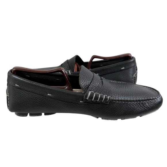 Cole Haan Nike Air Penny Black Loafers Size 9 Wide Black Leather Slip On Shoes - Picture 7 of 13